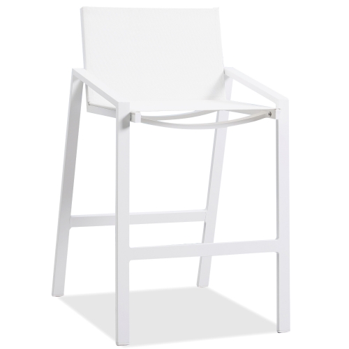 Rio Indoor Outdoor Bar Stool in White Aluminum (Set of 2)