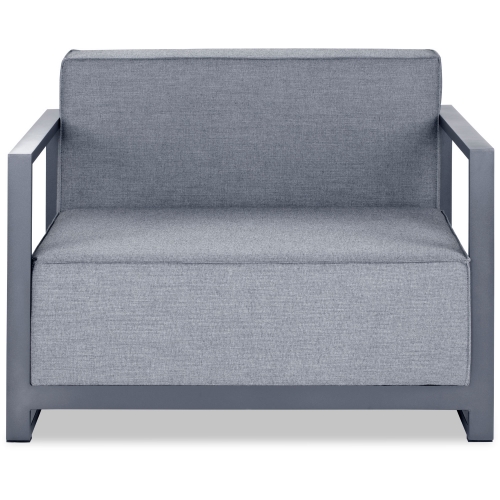 Sensation Indoor Outdoor Arm Chair in Grey Fabric & Aluminum