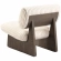 Elena Armless Accent Chair in White Faux Fur & Light Grey Ash Veneer