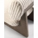 Elena Armless Accent Chair in White Faux Fur & Light Grey Ash Veneer