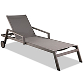 Bondi Outdoor Chaise Lounge in Taupe Texteline & Aluminum (Set of 2)