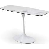 Amarosa Console Table in Clear Glass, White Ceramic & White Metal