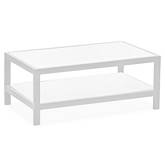 Angelina Indoor Outdoor Coffee Table in White Aluminum & Tempered White Glass