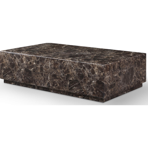 Iris Coffee Table w/ Casters High Gloss Dark Emperador Marble