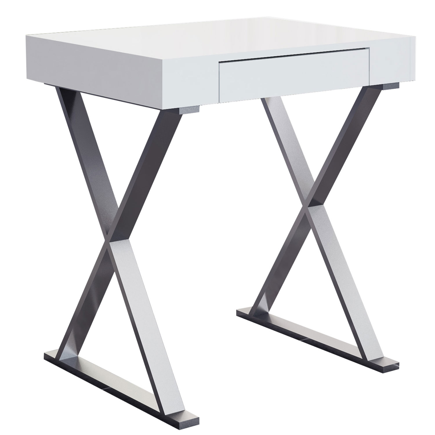 white gloss small desk