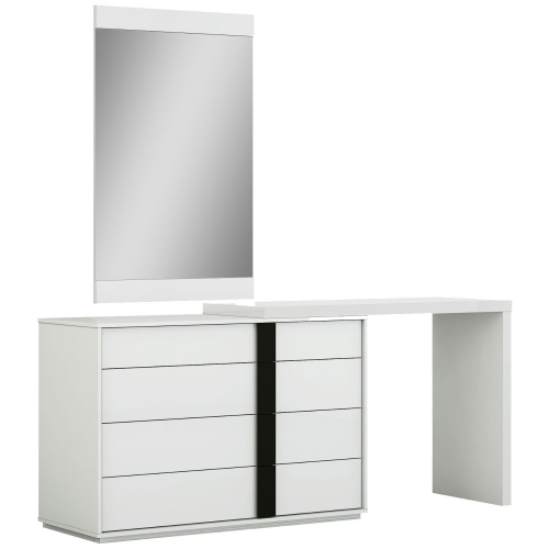 Kimberly Single & Double Dresser Extension in High Gloss White