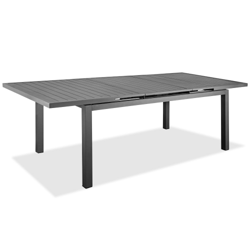 Alum Indoor Outdoor 71" Extension Dining Table in Grey Aluminum,