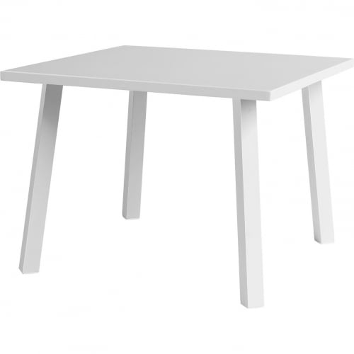 Rio Indoor Outdoor 39" Square Dining Table in White Aluminum