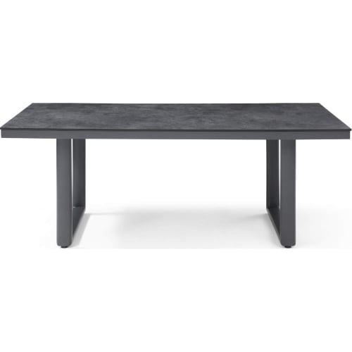 Doris Outdoor Dining Table in India Laminate & Dark Grey Stainless Steel