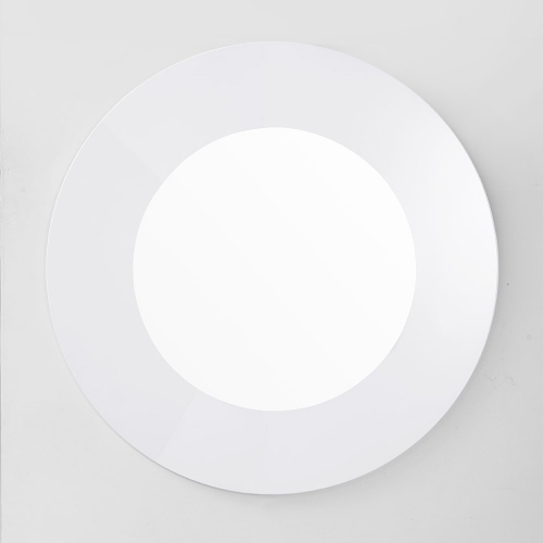 Delaney 40" Round Mirror in High Gloss White Lacquer