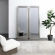 Elena Armless Accent Chair in White Faux Fur & Light Grey Ash Veneer