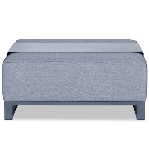 Sensation Indoor Outdoor Ottoman in Grey Fabric & Grey Aluminum