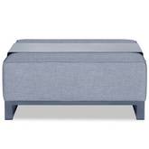 Sensation Indoor Outdoor Ottoman in Grey Fabric & Grey Aluminum