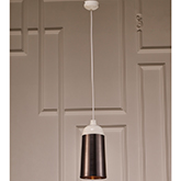 Abel Ceiling Pendant Lamp in Silver & White Aluminum