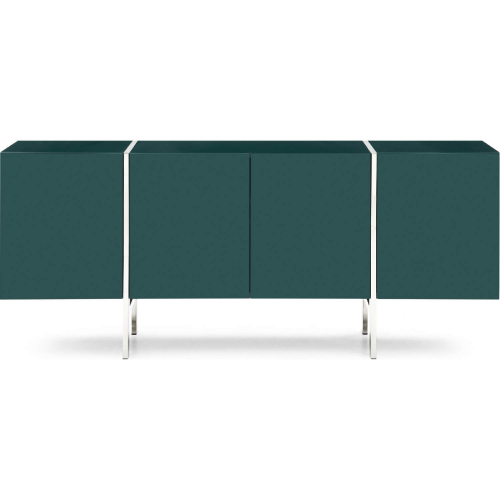 Struttura Buffet in High Gloss Dark Green & Polished Stainless Steel