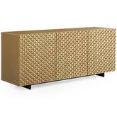 Harper 94" Buffet in Geometric High Gloss Gold & Black Metal