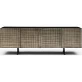 Raul Buffet in Ceramic Top, Brushed Bronze Wood & Black Metal