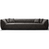 Quarry Sofa in Quilted Dark Grey Nubuk & Black