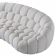 Nest Curved Sofa in All Over Tufted White Boucle Fabric