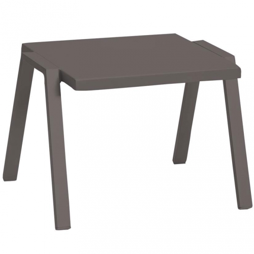 Rio Indoor Outdoor Side Table in Taupe Powder Coated Aluminum (Set of 2)