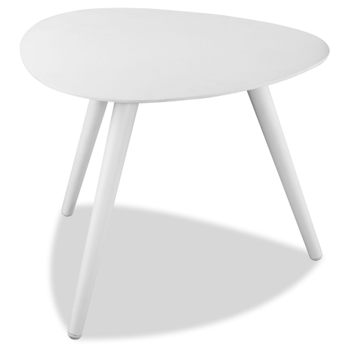 Rowan Indoor Outdoor Large Kidney Side Table in White Aluminum