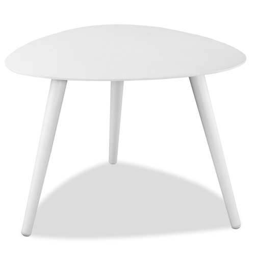 Rowan Indoor Outdoor Small Kidney Side Table in White Aluminum