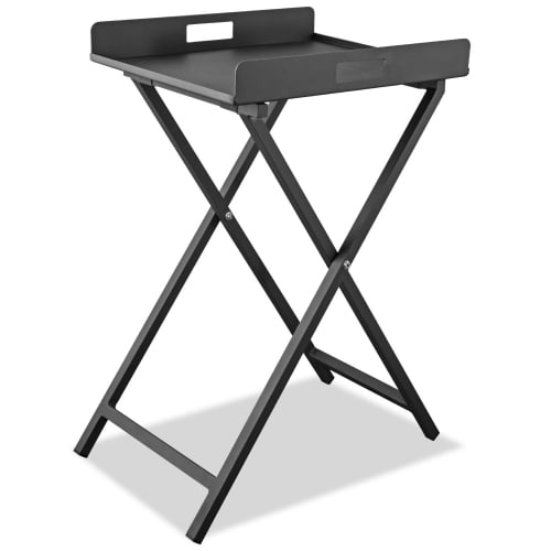 Kai Indoor Outdoor Tray Side Table in Grey Aluminum