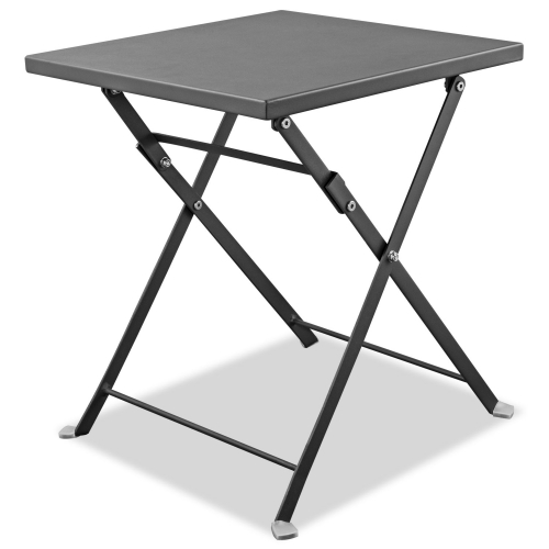 Flint Indoor Outdoor Side Table in Grey Steel