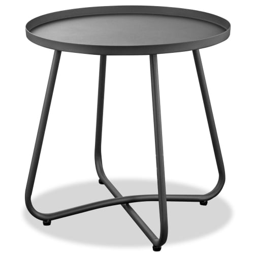 Talon Indoor Outdoor Side Table in Grey Powder Coated Steel