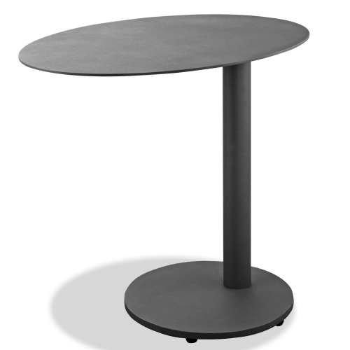 Colton Indoor Outdoor Side Table in Grey Powder Coated Aluminum