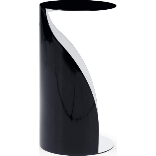 Willie 21"H Side Table in Black & White Metal Outside