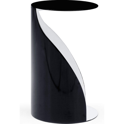 Willie 19"H Side Table in Black & White Metal Outside