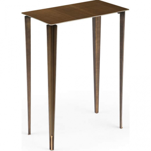 Nia 24"H Nest Side Table in Brushed Bronze & Gold Metal