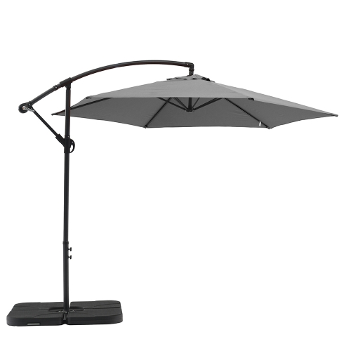 Aiden Outdoor Standing Umbrella in Gray Fabric with Steel Stand