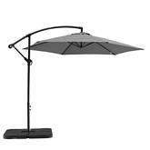 Aiden Outdoor Standing Umbrella in Gray Fabric w/ Steel Stand