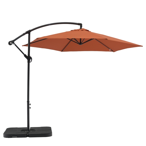 Aiden Outdoor Standing Umbrella in Orange Fabric w/ Steel Stand