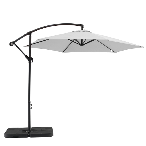 Aiden Outdoor Standing Umbrella in White Fabric with Steel Stand