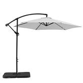 Aiden Outdoor Standing Umbrella in White Fabric w/ Steel Stand