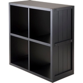 Timothy Shelf 2 x 2 Cube w/ Wainscoting Panel in Black