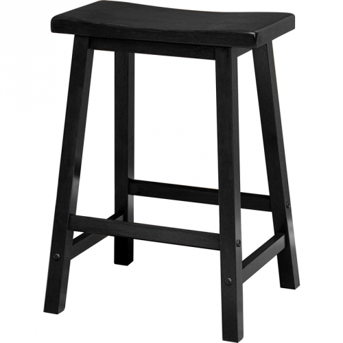 Saddle Seat 24" Black Bar Stool (single) in Black