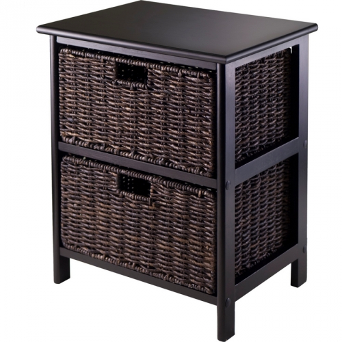 Omaha Storage Rack w/ 2 Foldable Baskets in Black