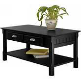 Timer Coffee Table Drawers & Shelf in Black