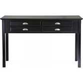 Timber Hall or Console Table with Drawers in Black