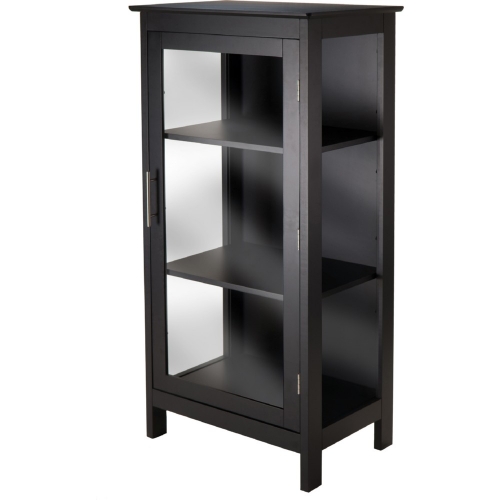 Poppy Display Cabinet in Black w/ Tempered Glass