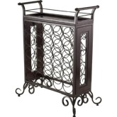 Silvano Wine Rack w/ Removable Tray in Dark Bronze Metal