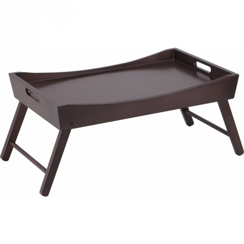 Benito Bed Tray w/ Curved Top Foldable Legs in Dark Espresso