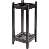 Jana Umbrella Stand w/ Metal Tray in Espresso Finish