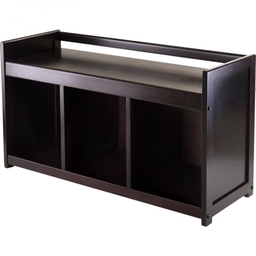 Addison Storage Bench w/ 3 Section in Dark Espresso