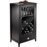 Bordeaux Modular Wine Cabinet w/ X Panel in Espresso Finish