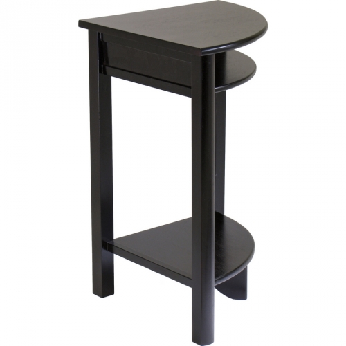 Liso Corner Table Cube Storage & Shelf in Dark Espresso